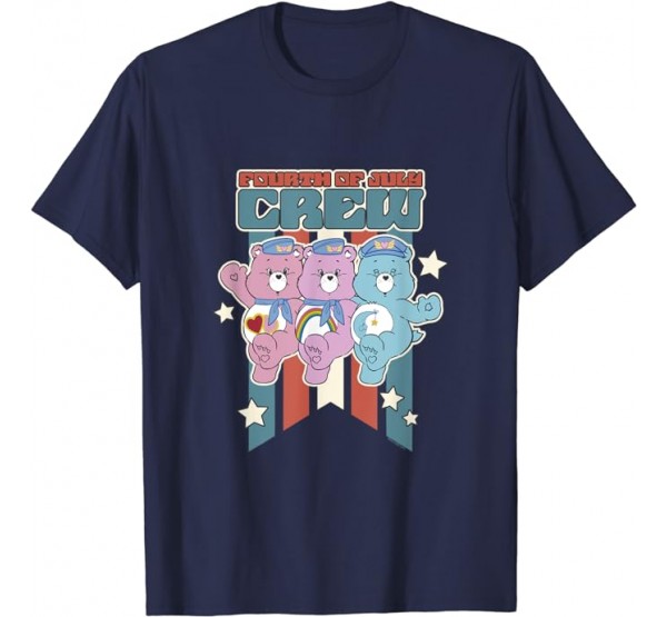 Care Bears 4th Of July Crew Vintage Dancing Cheer Bear Group T-Shirt Care Bears 4th Of July Crew Vintage Dancing Cheer Bear Group T-Shirt